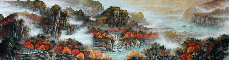 國(guó)畫(huà)秋景山水畫(huà)