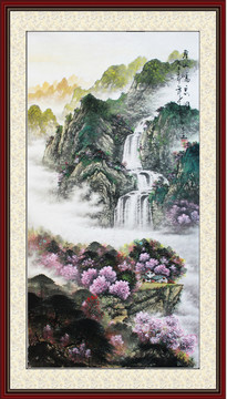 國畫春景山水畫