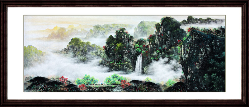 國畫春景山水畫