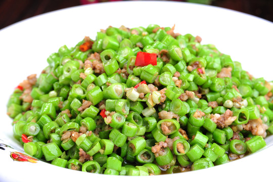 肉沫炒豆角