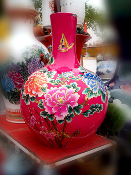 牡丹花陶瓷