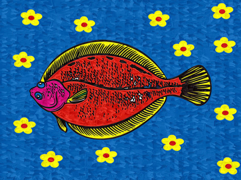 油畫 魚