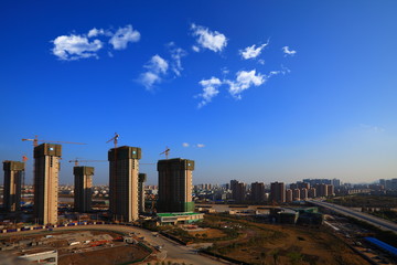 建設(shè)中城市俯視