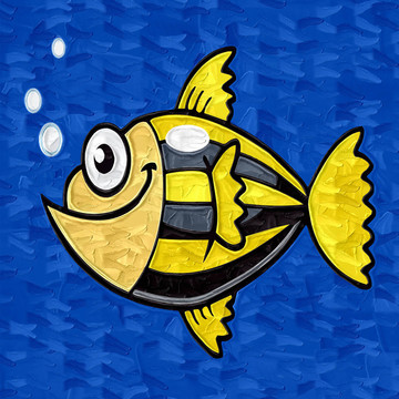 裝飾畫 無框畫 油畫 魚