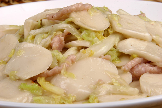 黃芽菜肉絲炒年糕