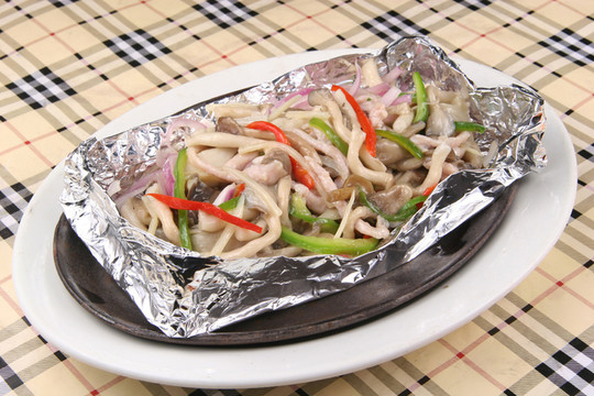 鐵板肉絲仔菇