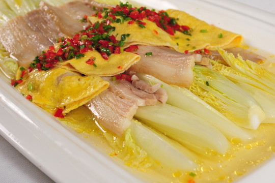蛋餃咸肉娃娃菜