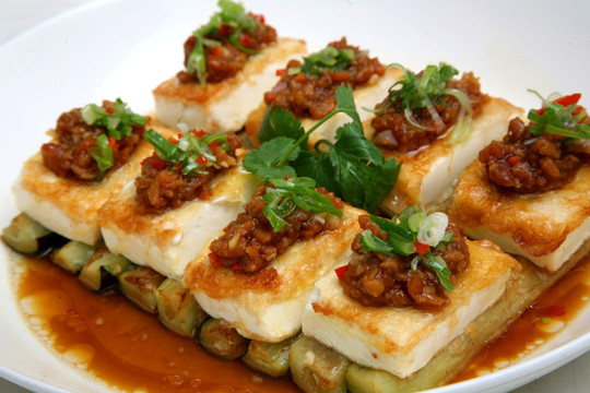 一品醬煎釀豆腐蒸茄子