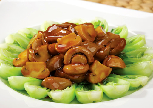 菜心雙菇
