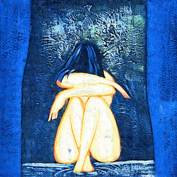 裝飾畫 無框畫 油畫 郁悶