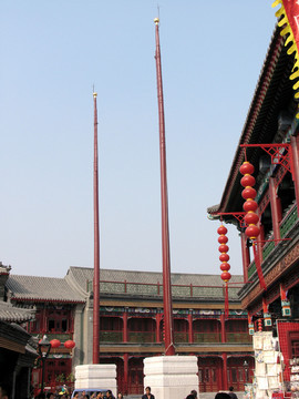 天津市古文化街 桅桿
