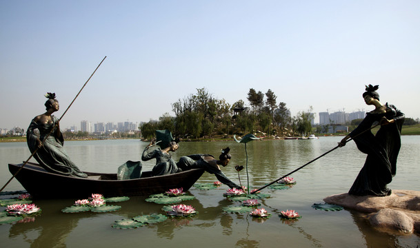 大明宮遺址公園采蓮圖景觀