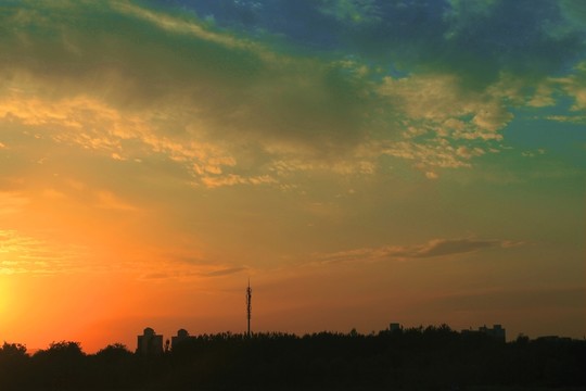 晚霞   沿途風景