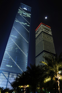 廣州夜景 廣州利通廣場 廣州銀行大廈