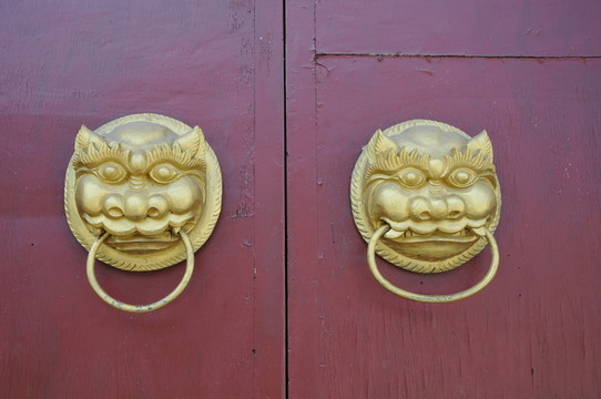 銅虎頭大門把手