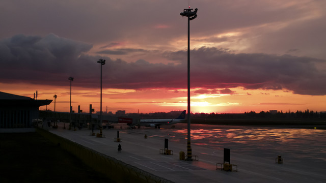 空港暮色