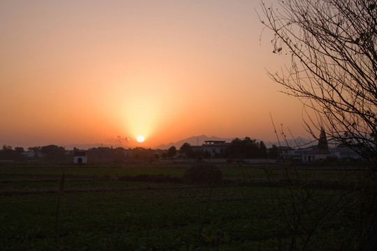 農(nóng)村日落