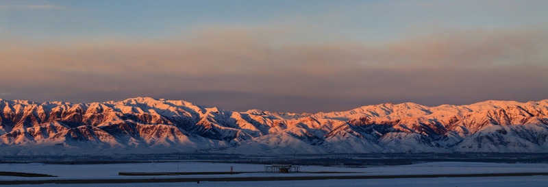 雪山夕照 寬幅