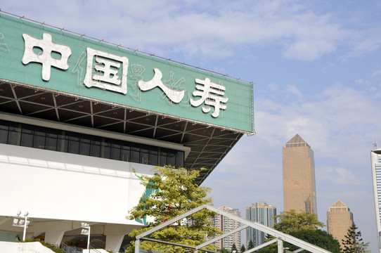 廣州體育中心風(fēng)光 中國人壽廣告牌