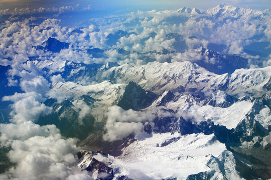 西藏航拍 雪山