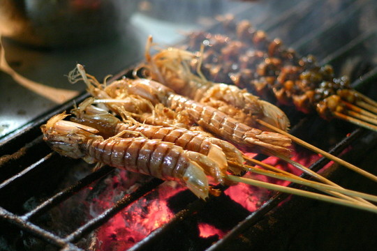 辣子串燒蝦