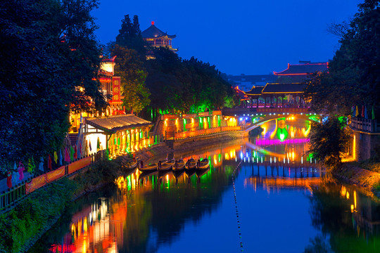 夜景 三河夜景 古鎮(zhèn)三河（高清）