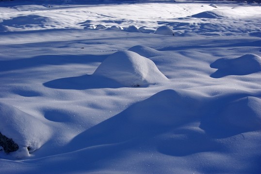 新疆雪景 積雪的河床