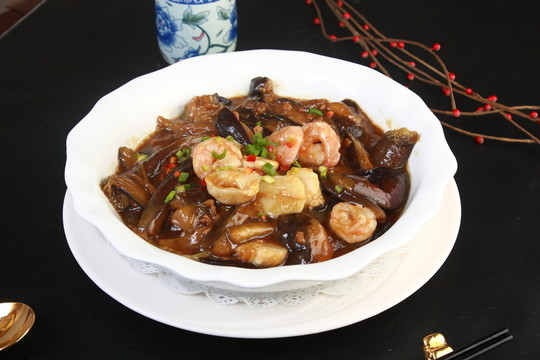 扇貝蝦仁燉茄子