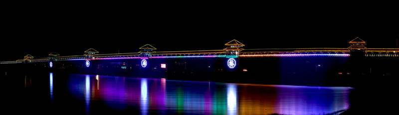 東嶺廊橋 夜景 全景圖