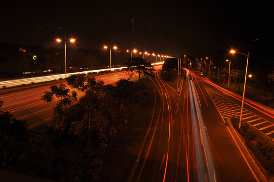 夜景車流
