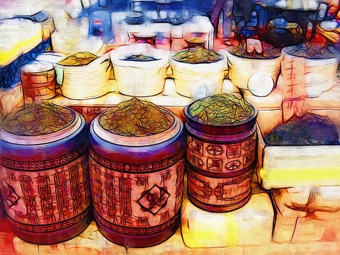 裝飾畫 茶葉攤