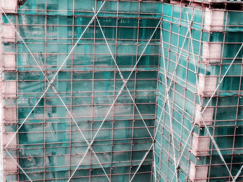 腳手架光影