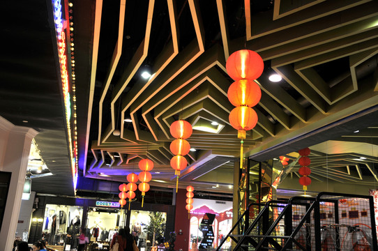 商場(chǎng)中的紅燈籠