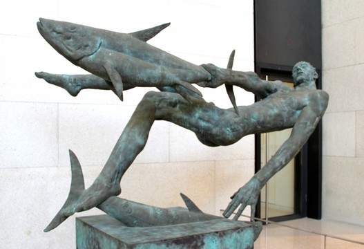 國(guó)家博物館藏 銅雕人物    撲魚