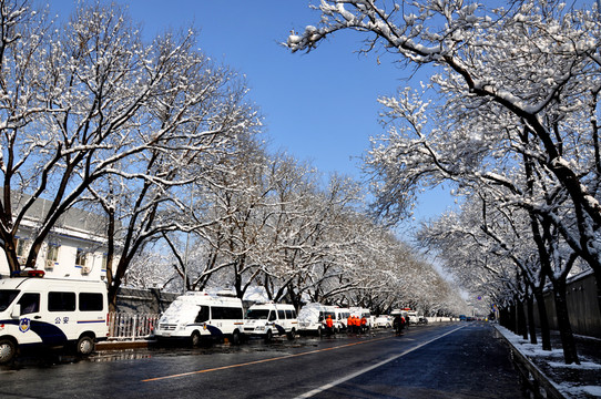 府右街雪景