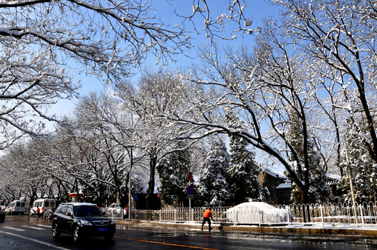 府右街雪景