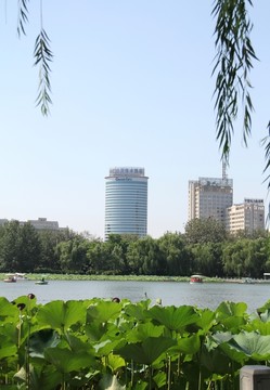 北京荷花池旁的辦公樓住宅樓