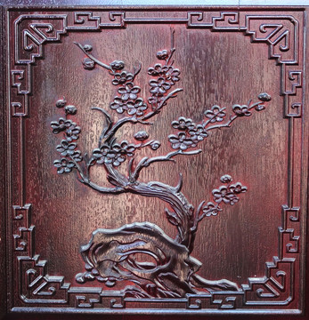 浮雕梅花圖
