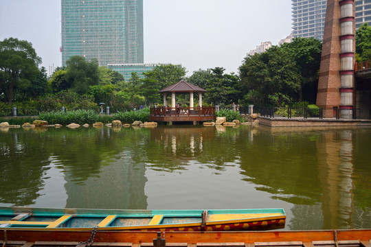 船舶 木船 舟 河水 亭子