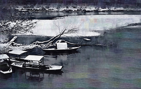 輪船 繪畫