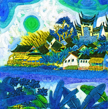 山水畫 （合層）