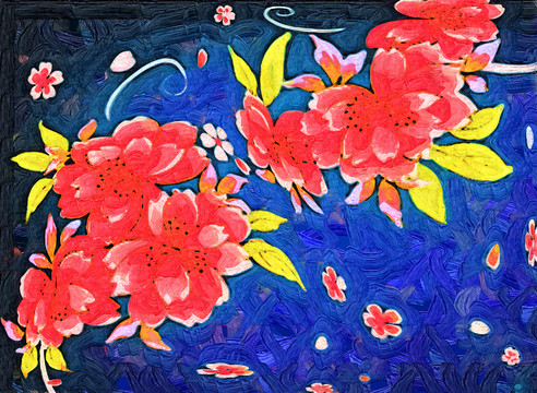 花卉裝飾畫 （合層）