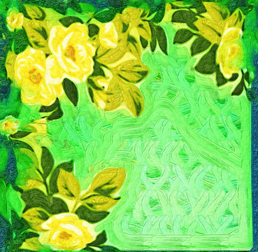 花卉裝飾畫 （合層）