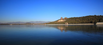 頤和園全景 冰面上的頤和園