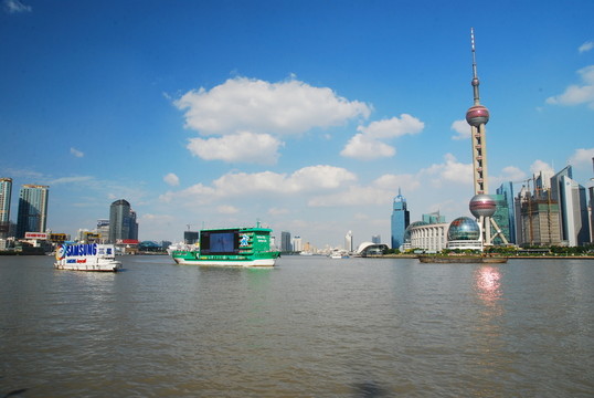 上海東方明珠黃浦江全景高清圖