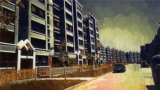 油畫  裝飾畫小區(qū)