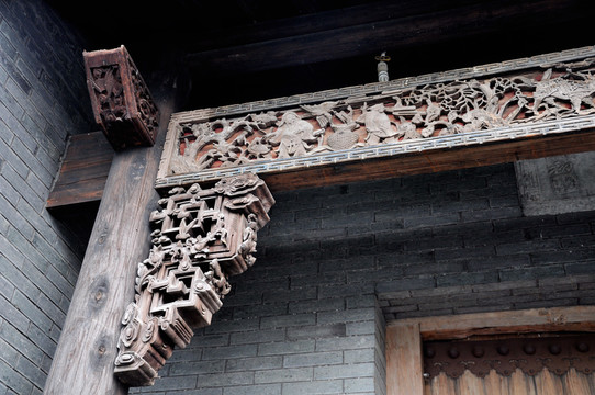 木雕建筑 徽派建筑