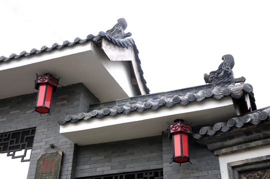 徽派建筑 紅燈籠
