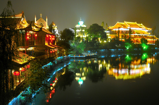 臺(tái)兒莊夜景