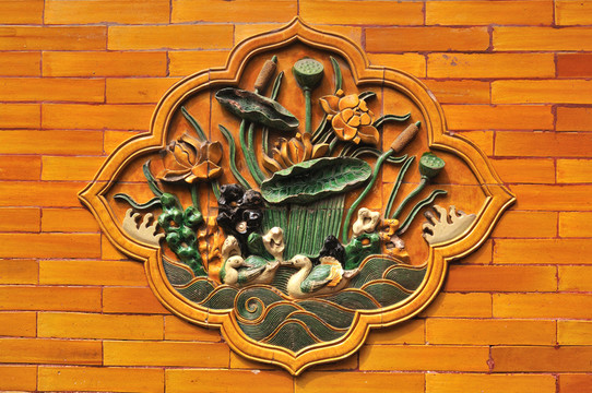 北京故宮琉璃磚雕